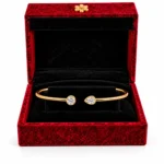 18K Gold Open Floral & Round Diamond Lab Grown Bracelet for Women - Image 4