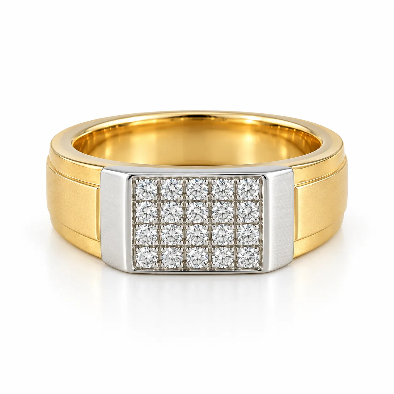 Grand Matrix Lab Grown Diamond Men’s Ring (2) Grand Matrix Lab Grown Diamond Men’s Ring in Yellow Gold Front View
