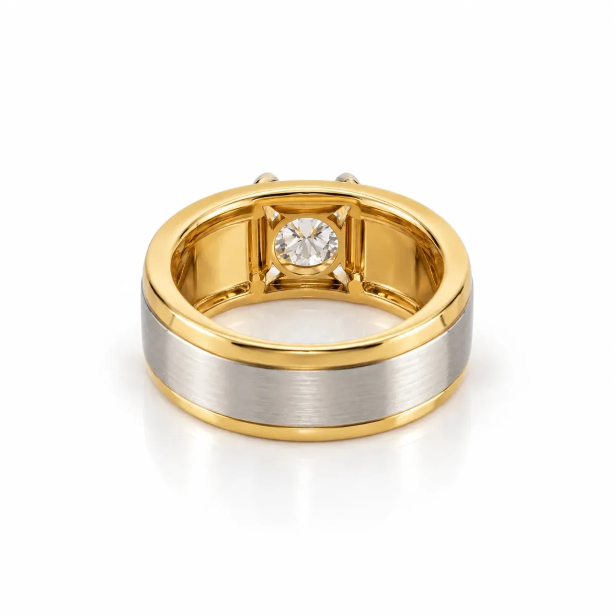 Grand Solitaire Lab Grown Diamond Men’s Ring Back View