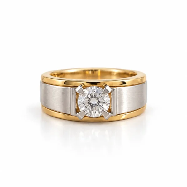 Grand Solitaire Lab Grown Diamond Men’s Ring Front View