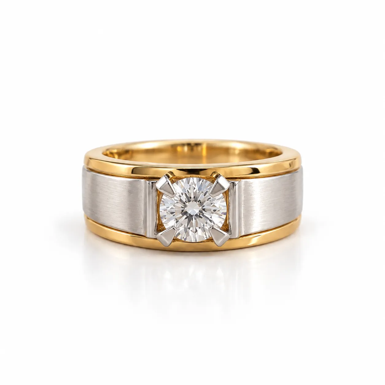 Grand Solitaire Lab Grown Diamond Men’s Ring Front View