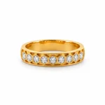 Hexagon Spark Lab Grown Diamond Gold Ring for Men Front View
