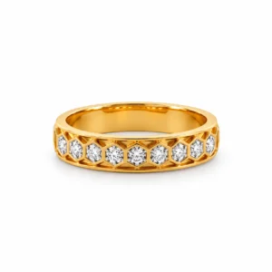 Hexagon Spark Lab Grown Diamond Gold Ring for Men Front View