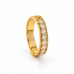 Hexagon Spark Lab Grown Diamond Men’s Gold Ring Side View