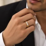 Imperial Grid Lab Grown Diamond Men’s Ring on Model Hand