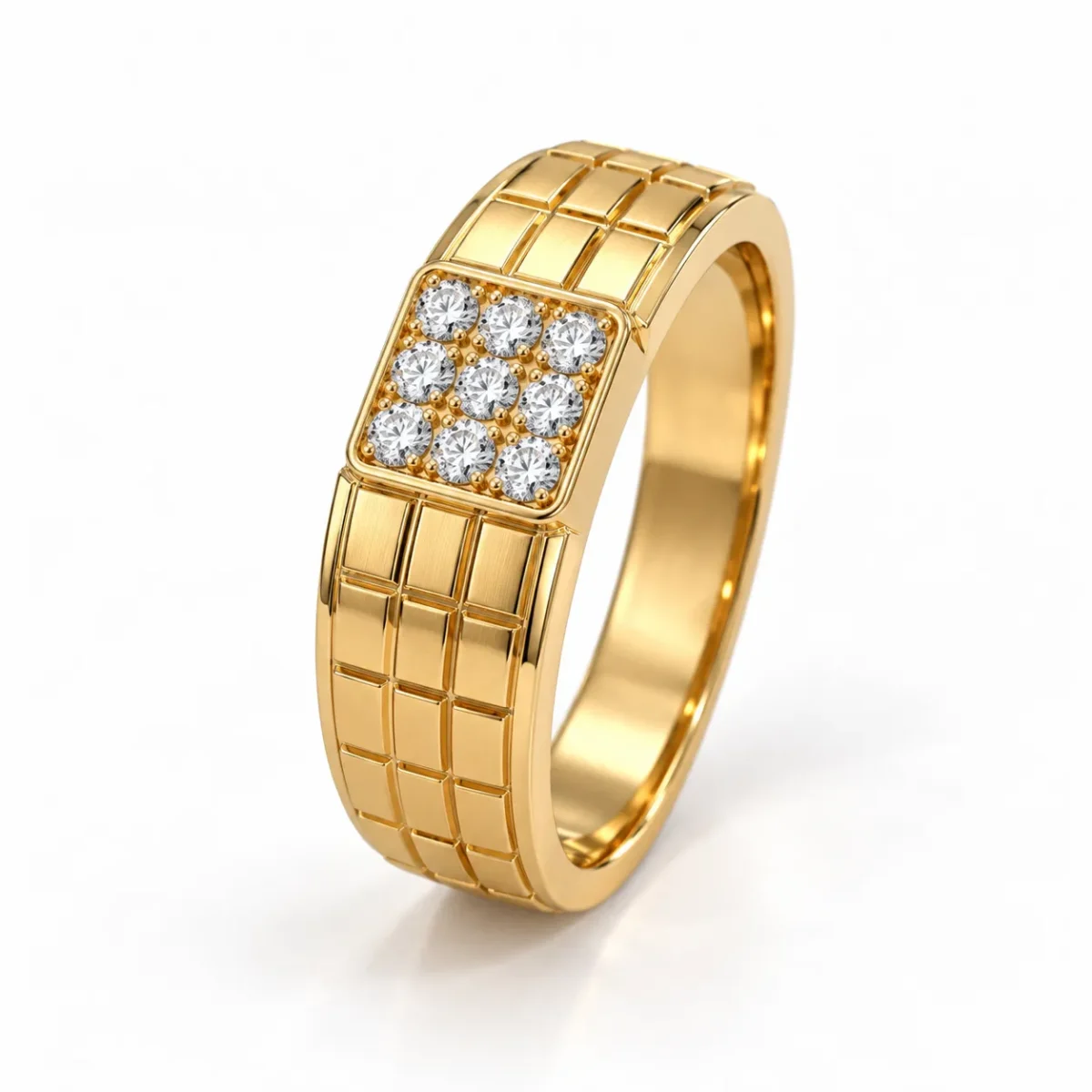 Imperial Square Lab Grown Diamond Men’s Ring Angled View