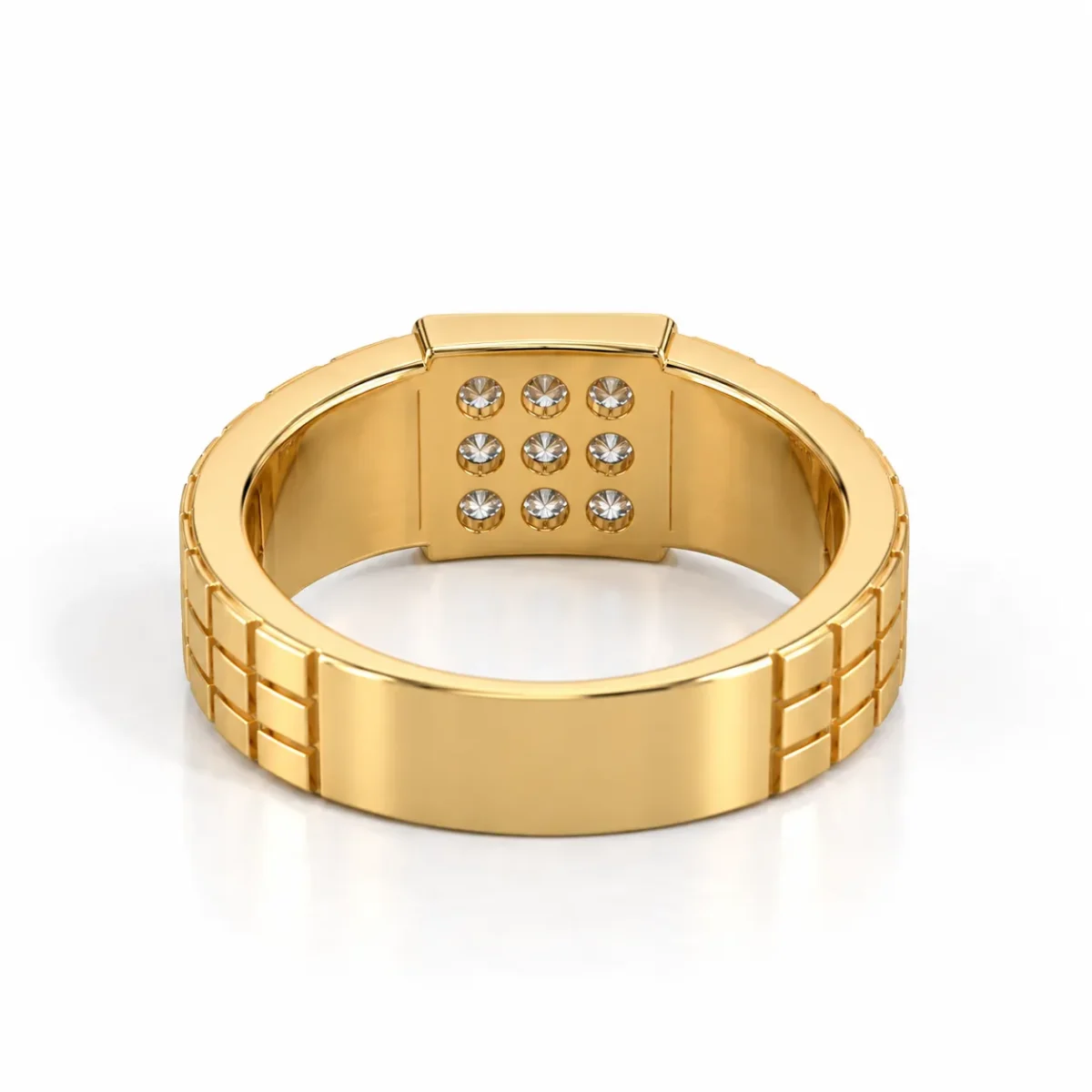 Imperial Square Lab Grown Diamond Men’s Ring Back and Inner View