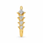 Lily Drop Lab Grown Diamond Nose Ring front view with four round diamonds