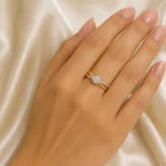 Luxury Crossover Halo Lab Grown Diamond Ring in 18K Gold - Image 4