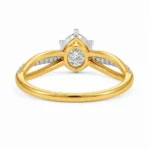 Luxury Crossover Halo Lab Grown Diamond Ring in 18K Gold - Image 2