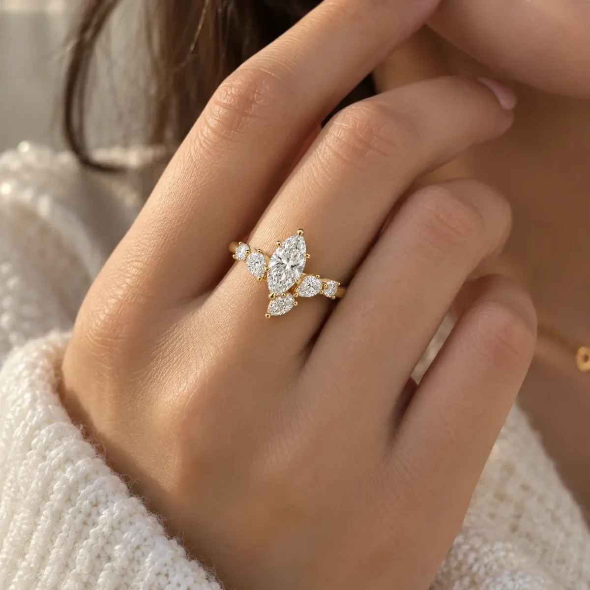 Meadow Marquise Lab Grown Diamond Ring | 18K Gold Ring - Image 4