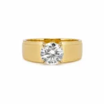 Men’s Gold Solitaire Diamond Ring featuring a brilliant lab-grown diamond in a classic gold setting designed for timeless elegance and sophistication.