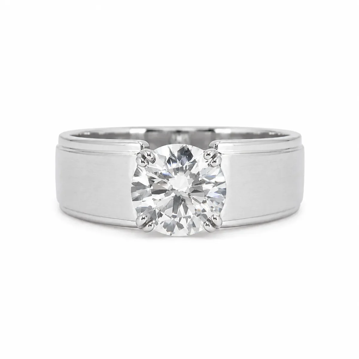 Men’s Gold Solitaire Diamond Ring | Lab Grown Diamond Ring - Image 3
