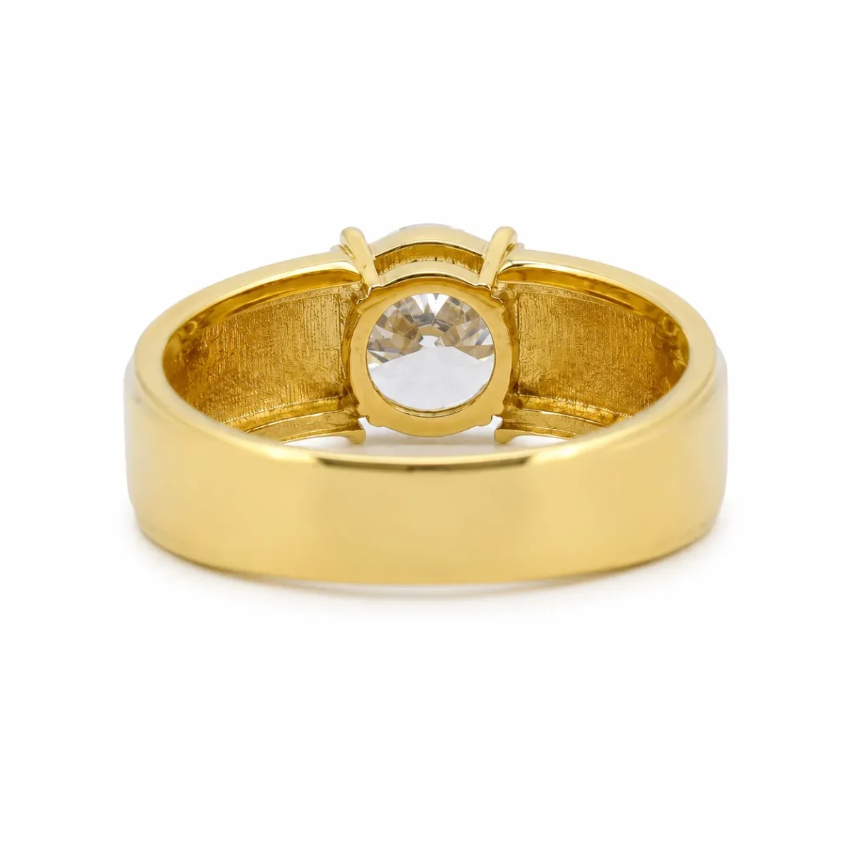 Men’s Gold Solitaire Diamond Ring | Lab Grown Diamond Ring - Image 5