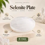 Natural Crystal Bracelet Combo Set of 3 – Amethyst, Pyrite & Black Tourmaline with Free Selenite Plate - Image 5