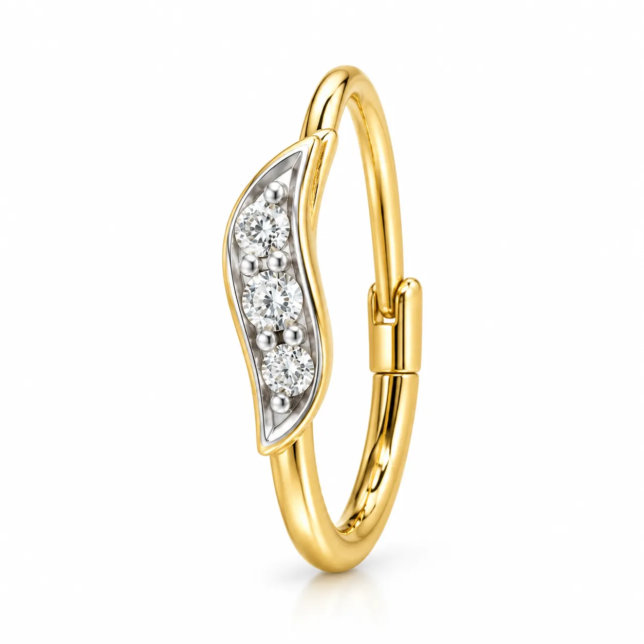 : Nature Curve Lab Grown Diamond Nose Ring – Side Angle Nature Curve Lab Grown Diamond Nose Ring Side Angle