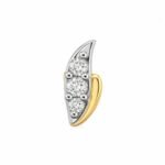 Three Diamond Two Tone Nose Pin Front View