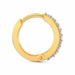 Sparkling Row Lab Grown Diamond Hoop Nose Ring Open View