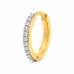 Sparkling Row Lab Grown Diamond Hoop Nose Ring Angled View