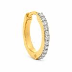 Sparkling Row Lab Grown Diamond Hoop Nose Ring in 18k Gold - Image 4