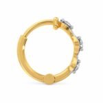 Wavy Lab Grown Diamond Hoop Nose Ring Back View