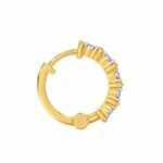 Radiant Five Stone Lab Grown Diamond Hoop Nose Ring Back View