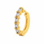 Five Stone Lab Grown Diamond Hoop Nose Ring – Angled View