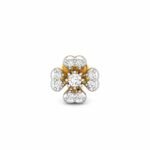 Elegant Heart Bloom Lab Grown Diamond Nose Pin Front View