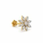 18k Gold Celestial Petal Lab Grown Diamond Nose Pin - Image 2