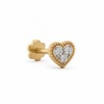 Lab Grown Diamond Classic Heart Gold Nose Pin - Image 3