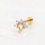 Elegant Paisley Lab Grown Diamond Nose Pin in 18K Gold - Image 3