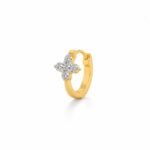 Lab Grown Diamond Five Stone Cluster Yellow Gold Nose Ring for Women