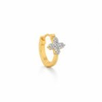 Five Stone Cluster Lab Grown Diamond Gold Nose Ring Right Angle