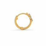 Five Stone Cluster Lab Grown Diamond Gold Nose Ring Back View