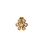 Seven Petal Lab Grown Diamond Nose Pin in Gold Front View
