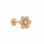 Lab Grown Diamond Luminous Petal Nose Pin in 18K Gold - Image 3