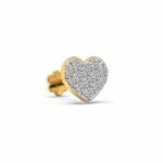 18K Gold Heart Shaped Lab Grown Diamond Nose Pin – Love Sparkle - Image 3