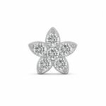Five petal floral lab grown diamond nose pin front view