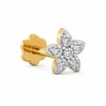 18k Gold Aurelia Floral Lab Grown Diamond Nose Pin - Image 3