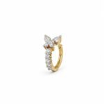 18k Gold Sparkling Butterfly Lab Grown Diamond Nose Bali - Image 3