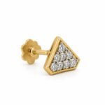 18k Gold Radiant Triangle Lab Grown Diamond Nose Pin - Image 3
