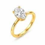 Oval Cut (0.50 Carat) Lab Grown Diamond Ring |18K Gold - Image 2