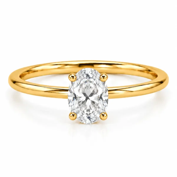 Oval Cut Lab Grown Diamond Ring featuring a brilliant oval-shaped lab grown diamond in an elegant fine jewellery setting designed for women.