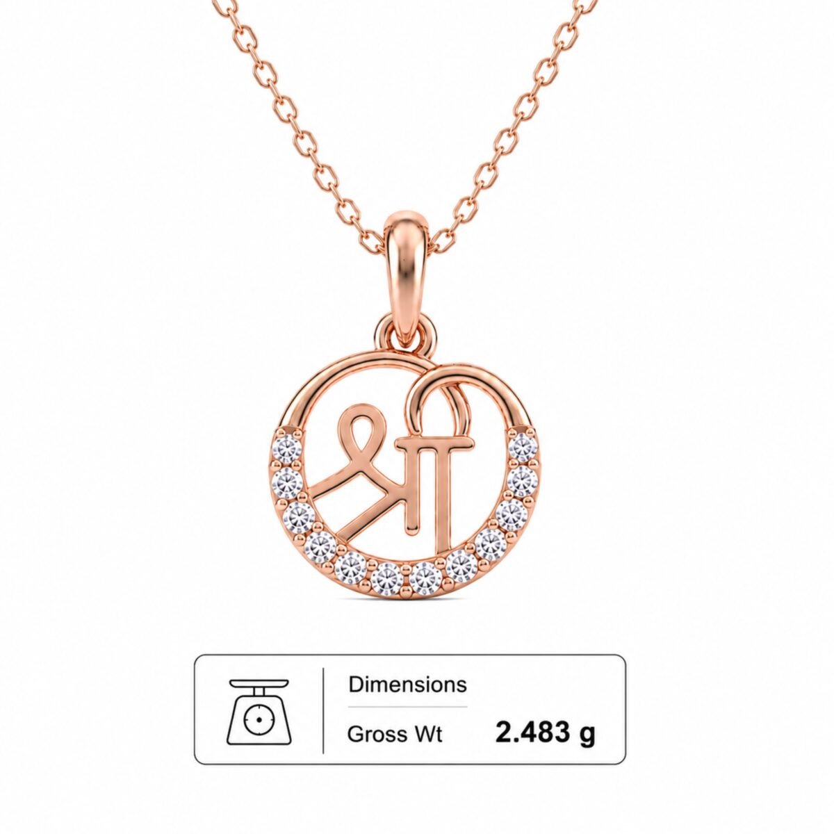 Stunning Shree Lab Grown Diamond Pendant in 18K Gold for Women - Image 3