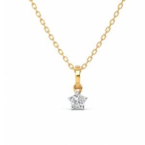 Stunning Solitaire Lab Grown Diamond Pendant in Gold for Women