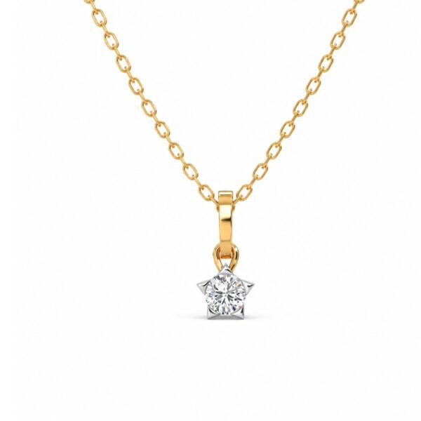 Stunning Solitaire Lab Grown Diamond Pendant in Gold for Women