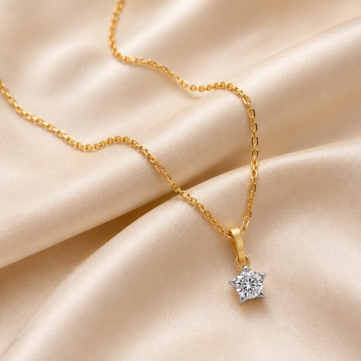 Beautiful Solitaire Lab Grown Diamond Pendant  in 18k Gold for Women - Image 4