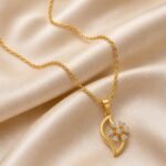 Floral Lab Grown Diamond Pendant in 18K Rose Gold for Women - Image 4