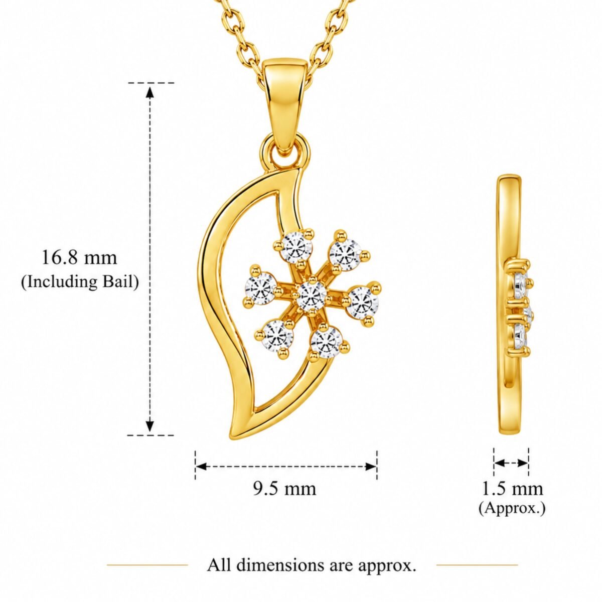 Floral Lab Grown Diamond Pendant in 18K Rose Gold for Women - Image 3