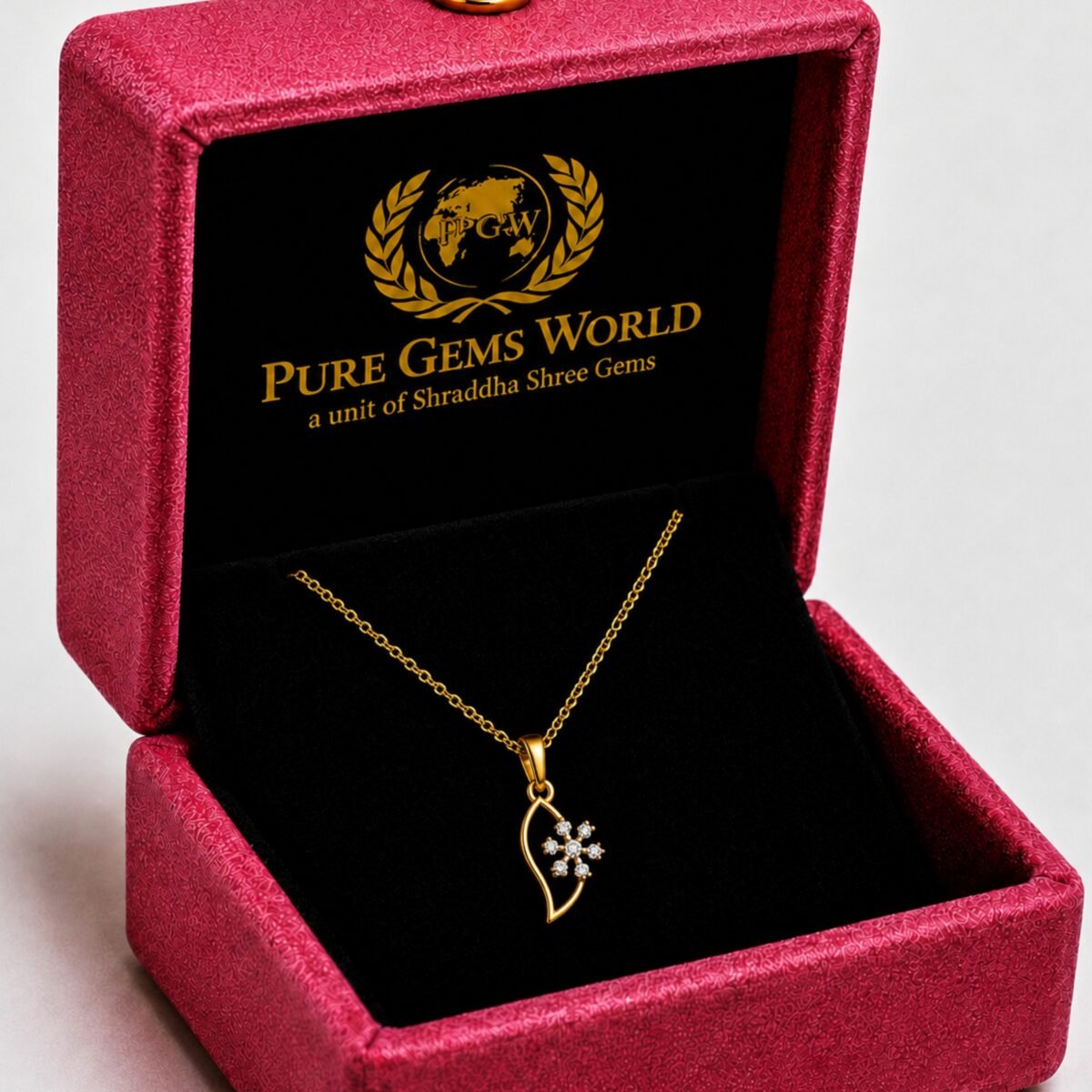 Floral Lab Grown Diamond Pendant in 18K Rose Gold for Women - Image 5